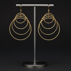 Elegant Gold Layered Hoop Earrings